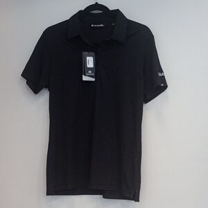 NWT Travis Mathew Unisex Black Polo Shirt With A Logo